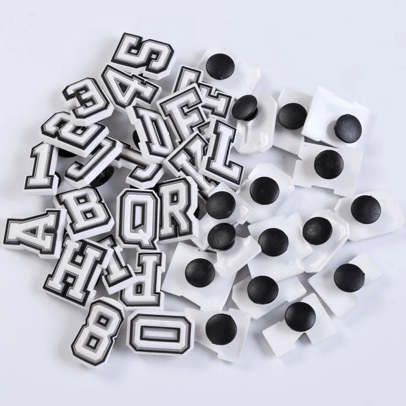 39/78Pcs Alphabet Letter Series Shoe Charms For Croc DIY Decoration Premium Quality Popular Charms Accessories for Beach Bag