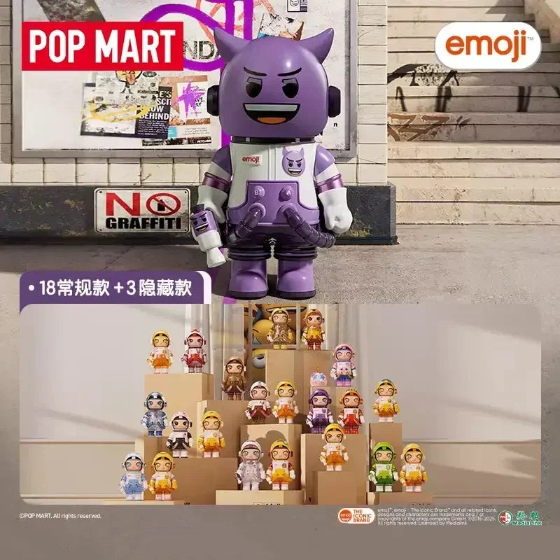 POP MART MEGA SPACE MOLLY 100% X Emoji Series Blind Box Guess Bag Desktop Decoration Cute Model Gift Girl Blind Bag Toys Anime
