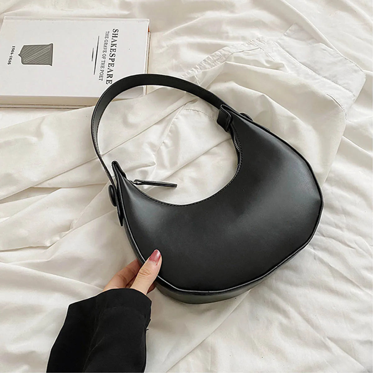 2024 Fashion Armpit Bags for Women Cute Half Crescent Bag Leather PU Purses and Handbags Designer Shoulder Bag Small Hand Bag