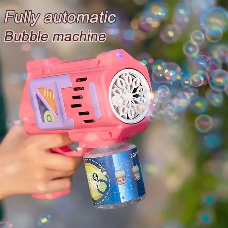 Space Electric Automatic Bubble Machine Bubble Gun Summer Beach Bathing Outdoor Games Children Fantasy Kids Bubble Toy