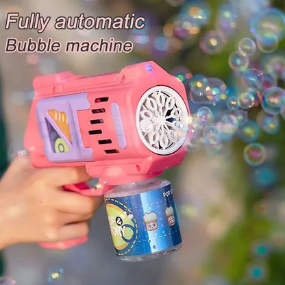 Space Electric Automatic Bubble Machine Bubble Gun Summer Beach Bathing Outdoor Games Children Fantasy Kids Bubble Toy