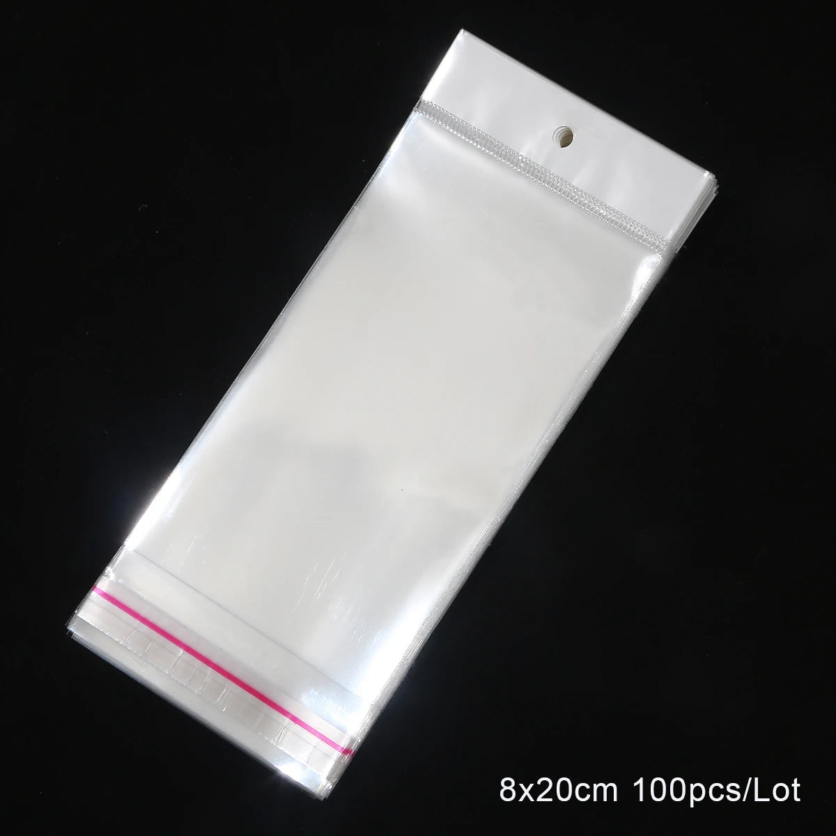 100pcs Multi Sizes Transparent OPP Bags With Hole Self Seal Clear Plastic Self Adhesive Cellophane Bag Food Storage Gift Package