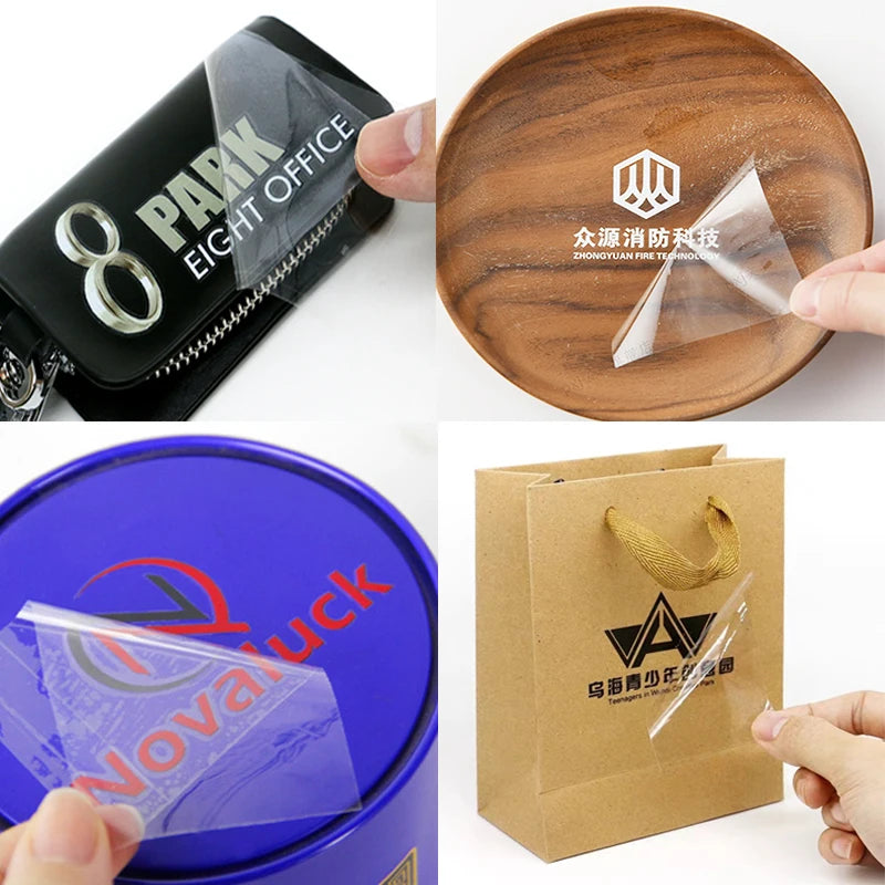 50pcs Custom Logo Label On Perfume Bottles UV Transfer Sticker For Gasses Cup Bag Box with Personal Name Design