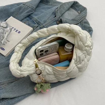 Women's Bag Korean Version Sweet Girly Style Shoulder Bag Fashion Casual Bubble Dumpling Bag Fold Cloud Bags Fashion Exquisite