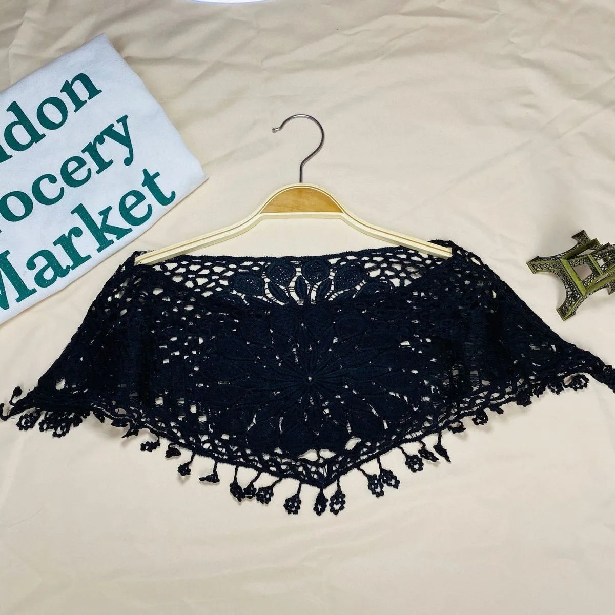 Summer Knitted Hollow Thin Lace Fake Collar Shawl Pullover Short Suspender Skirt False Collar Detachable Collars Sun Protection