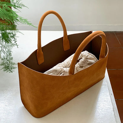 Tote Bag for Women Large Capacity Handbag with Multi Pocket Suede Top Handle Bag Solid Satchel Purse Shopping Commuter Bag