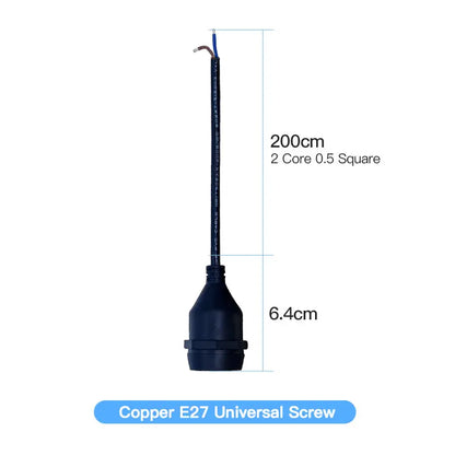Waterproof E27 Lamp Base Holders with 10-200cm Line IP67 Light Interface  Outdoor Conector LED Spiral Copper PVC Flame Retardant