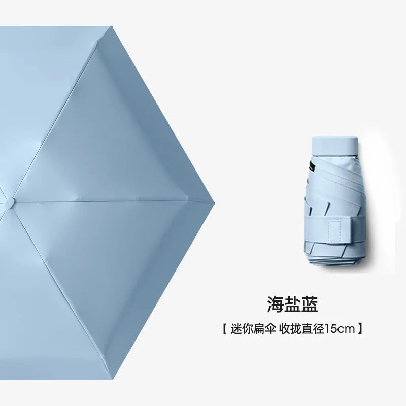 UPF50+ Mini Umbrella Sun Protection Pocket Umbrella Capsule Rainproof Outdoor Traveling Sunshade Portable Parasol Rain Umbrella