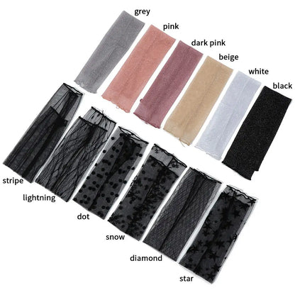 Summer Fashion Lady Gauze Sun Protection Sleeves Gloves Women Thin Long Fingerless Arm Warmers Sunscreen UV Breathable Mittens