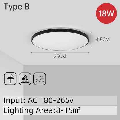 Super Bright Ceiling Light LED 15-50W Indoor Lustre Panel Lamp Kitchen Bedroom Living Room Decor Modern 220V Ceiling Chandelier