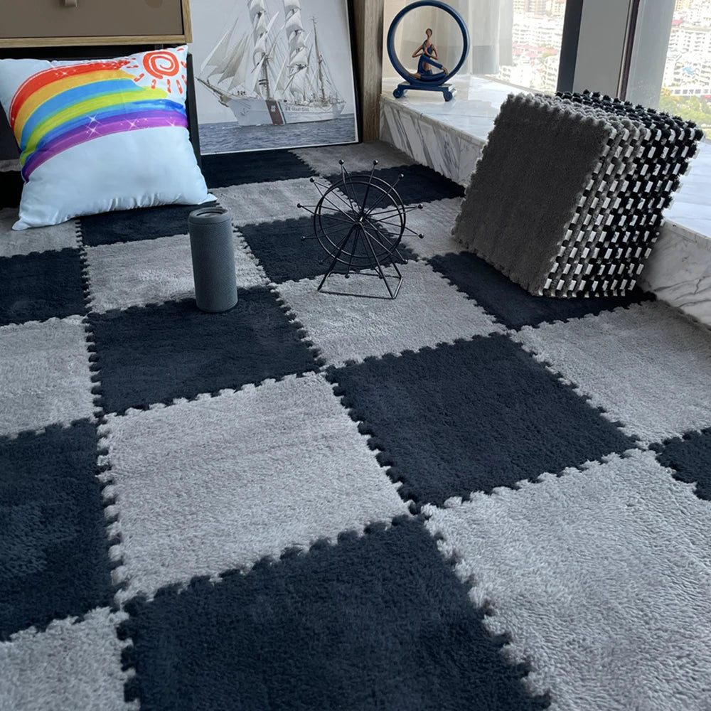 Soft Plush Children's Mat Baby Toys Eva Foam Puzzle Carpet Warm Children Play Mats Interlocking Rugs Infant Carpet 30*30*1cm