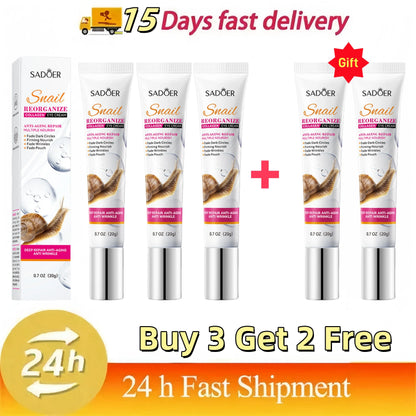﻿ Snail Collagen Eye Cream Anti Dark Circles Instant Remove Eyes Bags Puffiness Brighten Moisturizer Firm Eyes Skin Care Product