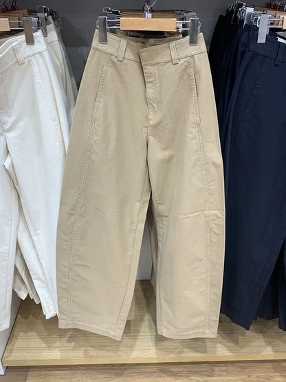 Women's Knitted Wide Leg Pants Casual Trousers Autumn Winter New Sle High Waist Zipper Cotton Loose Fit Comfortable Casual ...