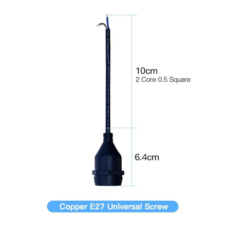 Waterproof E27 Lamp Base Holders with 10-200cm Line IP67 Light Interface  Outdoor Conector LED Spiral Copper PVC Flame Retardant