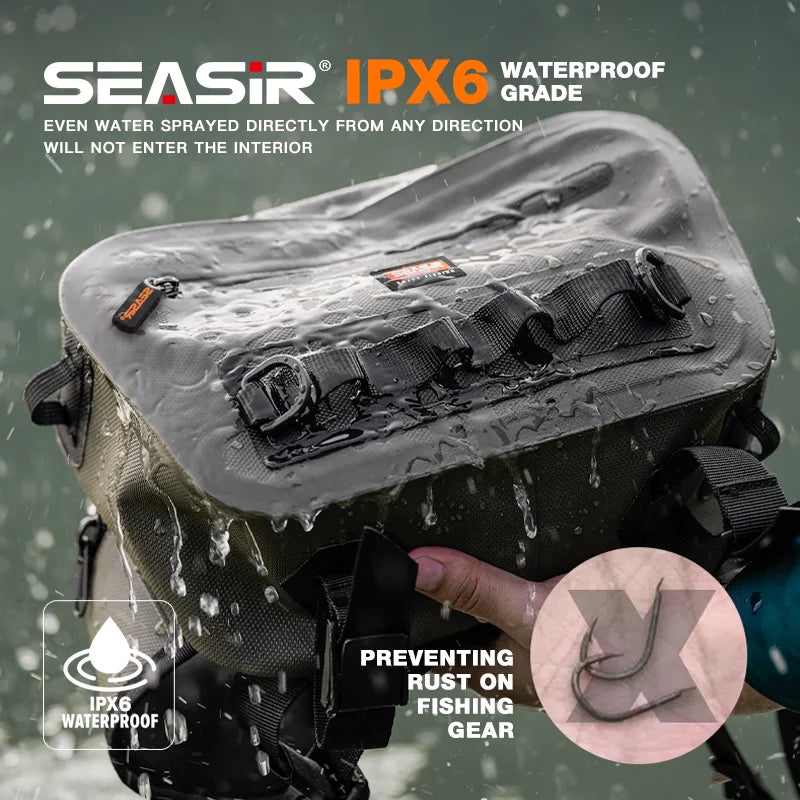 Seasir Waterproof Fishing Waist Bag Multifunctional Suspension large capacity 4L Bag 1680D PVC fishing storage bag