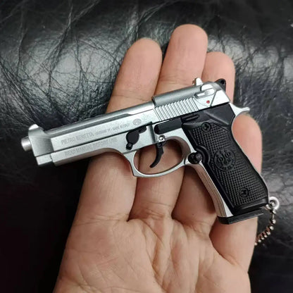 1:3 Alloy 92f Pistol Model Mini 1911 Gun Keychain Bag Pendant Detachable Toy Gun For Adult Kids Gift