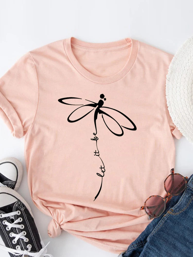 Summer Clothing leopard love heart sweet Fashion Women Tee T-shirts Casual Short Sleeve Regular Female Graphic T Shirt Clothes