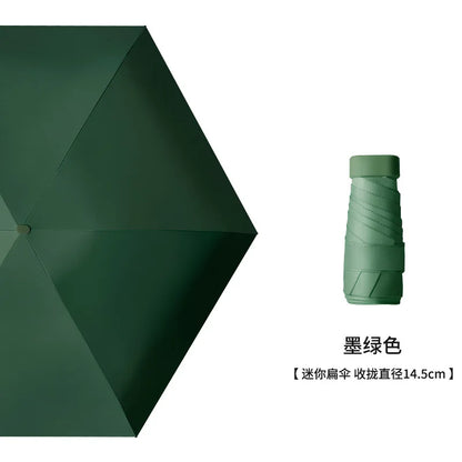 UPF50+ Mini Umbrella Sunny and Rain Pocket Umbrella Capsule Rainproof Sun Protection Outdoor Traveling Portable Parasol Umbrella