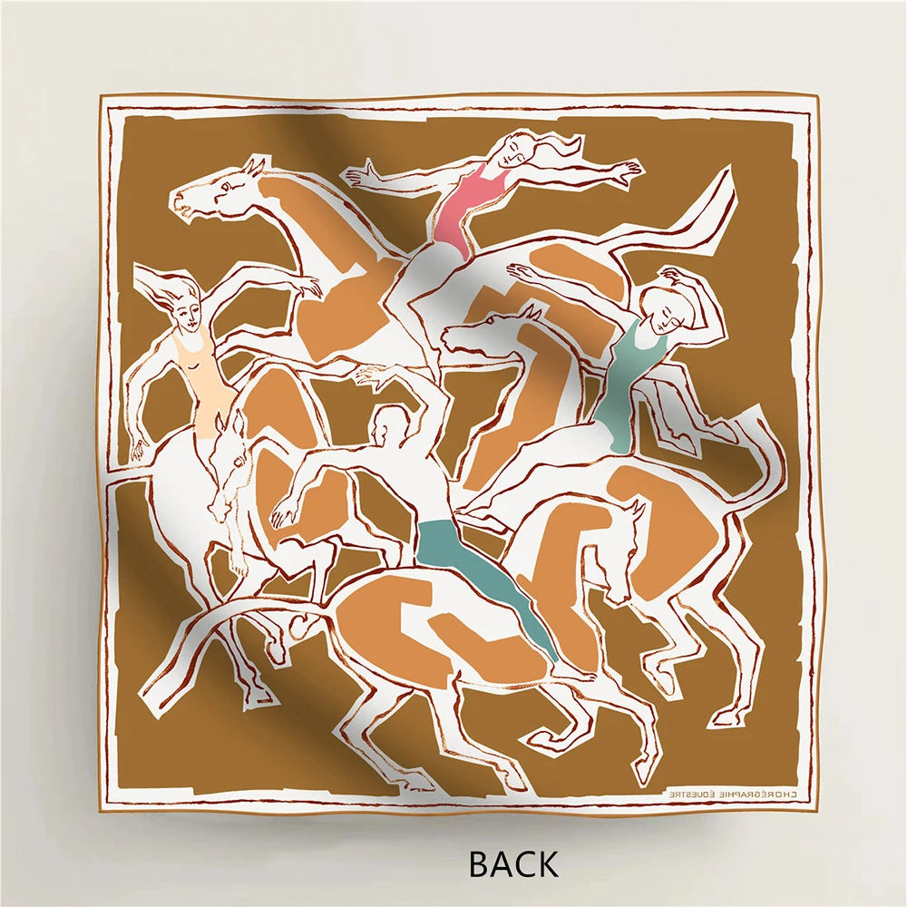 Reversible Twill Silk Scarf 90cm Square Scarves Hand-rolled Edges Bandanas Tops Shawls Bag Belt Neck Decoration Christmas Gifts