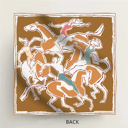 Reversible Twill Silk Scarf 90cm Square Scarves Hand-rolled Edges Bandanas Tops Shawls Bag Belt Neck Decoration Christmas Gifts