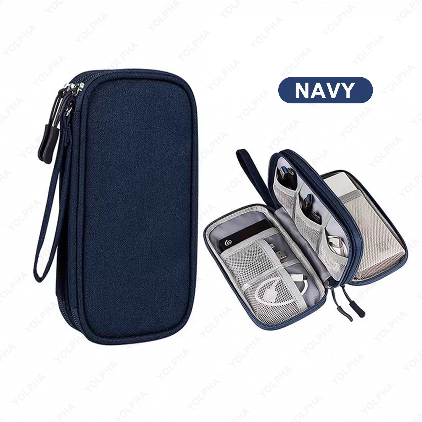 Waterproof Cable Organizer Travel Cord Pouch Electronics Accessories Case Multi Compartment Portable Data Cable Storage Bag