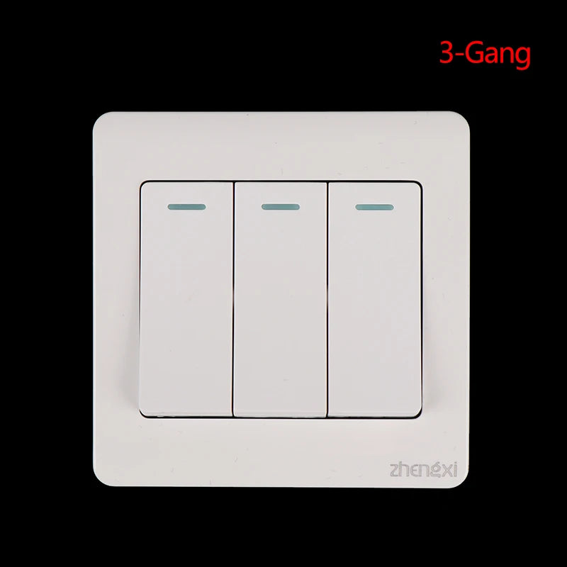 Wall Switches 1/2/3/4 Gang Button Wall Light Switch On / Off Push Button Interruptor Stainless Steel Panel Work With LED Lamp