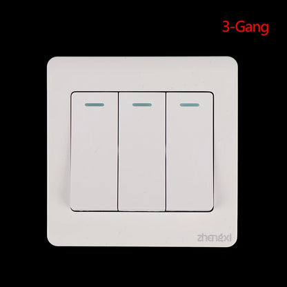 Wall Switches 1/2/3/4 Gang Button Wall Light Switch On / Off Push Button Interruptor Stainless Steel Panel Work With LED Lamp