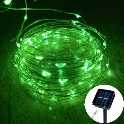 1 Pack Copper Wire Outdoor Solar Light String 8 Modes for Wedding Party Home Garden Summer Decoration LED Solar Garland Lamp