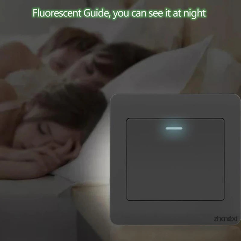 Wall Switches 1/2/3/4 Gang Button Wall Light Switch On / Off Push Button Interruptor Stainless Steel Panel Work With LED Lamp