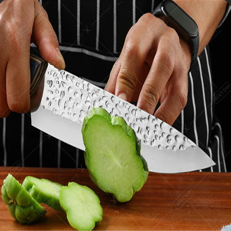 WXCOO Forged Chef's Slicing Knives Stainless Steel Kitchen Knives Sander Knife Wood Handle Boning Knife Fruit Paring BBQ Tool