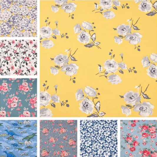 100% Cotton Canvas Fabric with Rose Flower Cartoon Print, Handmade DIY Bag, Pillow Back Cushion, Table Cloth Telas, CR-1879