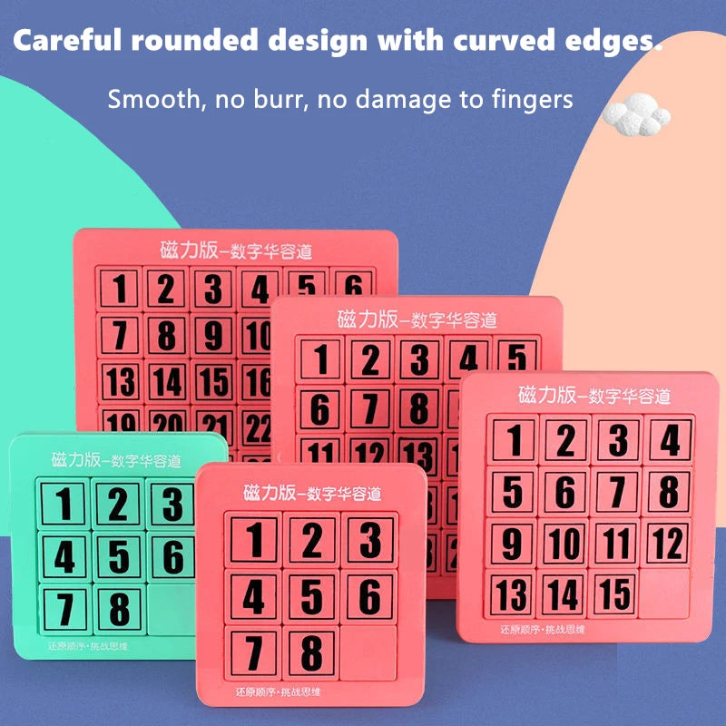 Intelligence Improvement Training Digital Huarong Road, Magnetic Children's Educational Magnetic Puzzle Thinking Training Toys