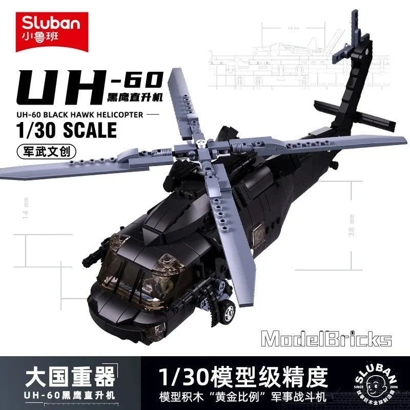 Sluban WW2 Military F-14 Su-27 F/A-18 Fighter Air Weapon Building Blocks MI-24 Ka-52 Helicopter Classic Model Aircraft Toys Gift