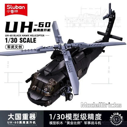 Sluban WW2 Military F-14 Su-27 F/A-18 Fighter Air Weapon Building Blocks MI-24 Ka-52 Helicopter Classic Model Aircraft Toys Gift