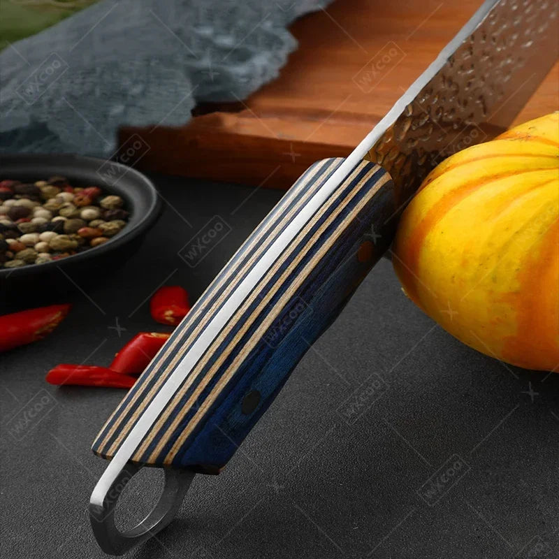 WXCOO Forged Chef's Slicing Knives Stainless Steel Kitchen Knives Sander Knife Wood Handle Boning Knife Fruit Paring BBQ Tool