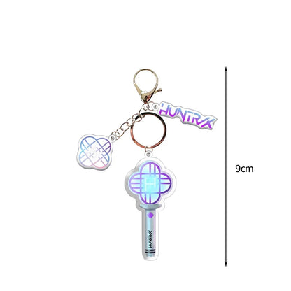 1-9PCS KPop Demo Hunters Keychain Tiger Saja Boy Cosplay Bag Hanging Pendant Anime Keyrings Bag Charms Xmas Gift Necklace Set