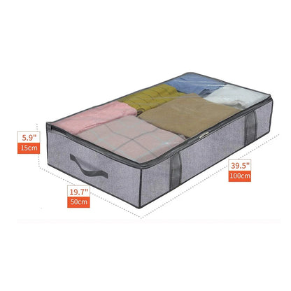 2pcs under the bed quilt storage bag with cover can be folded, can be used for bedding clothes toys，Clothing organizer