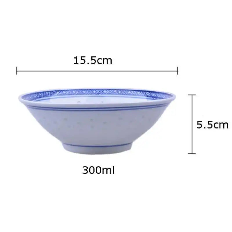 6inch Ceramic Ramen Bowl Chinese Vintage Blue And White Porcelain Tableware Soup Rice Bowls Home Restaurant Kitchen Dinnerware