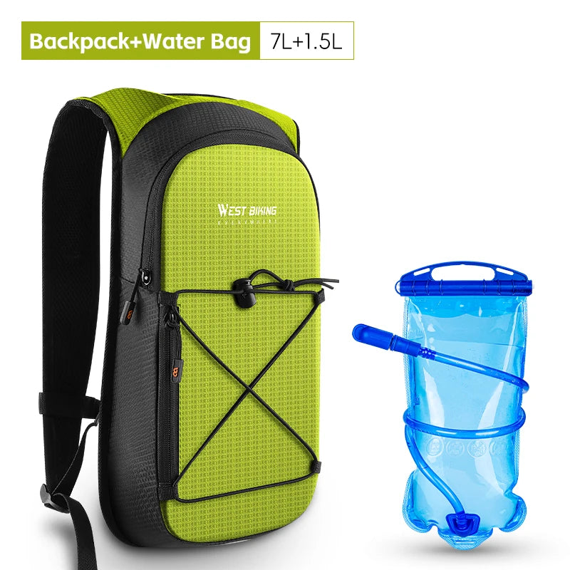WEST BIKING 7L/16L Cycling Backpack Breathable Reflective Outdoor Climbing Hiking Hydration Backpack Bike Helmet Storage Bag