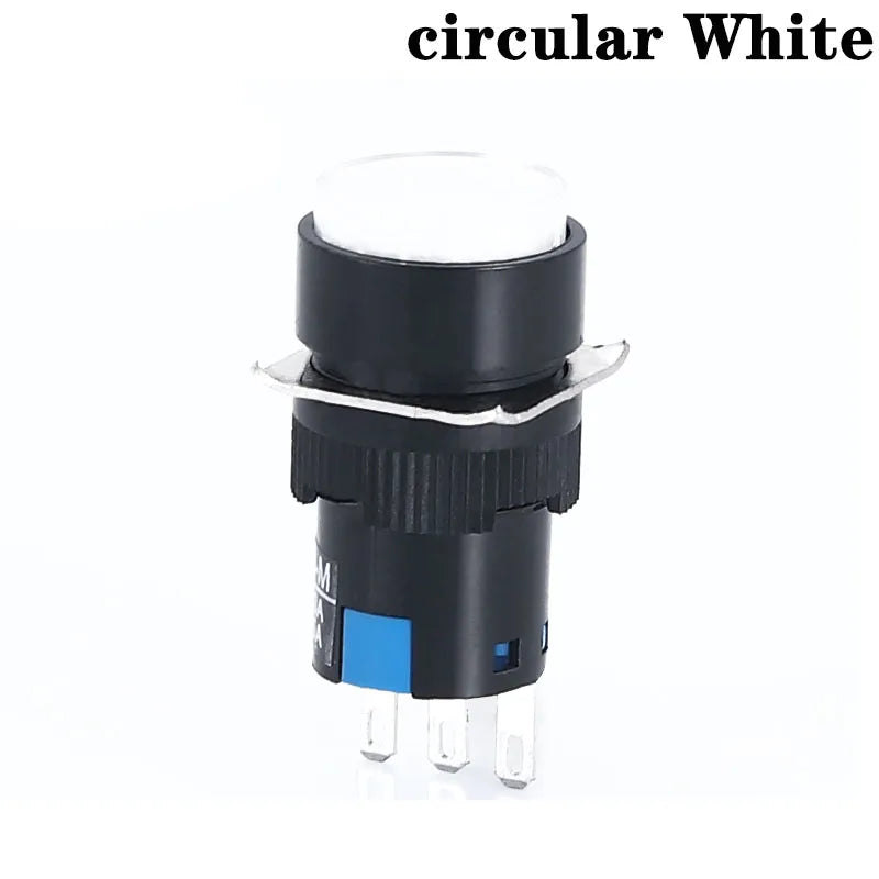 1NO1NC/2NO2NC 6.3V 12V 24V 220V Momentary Illuminuted Maintain Push Button Switches 16MM Latching Push Button Lamp LED