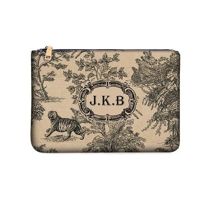 Wallets for Women Personality Animal Flower Printing Linen Clutch Popular  Purse Ladies Beach Bag Party Designer Bags Luxury