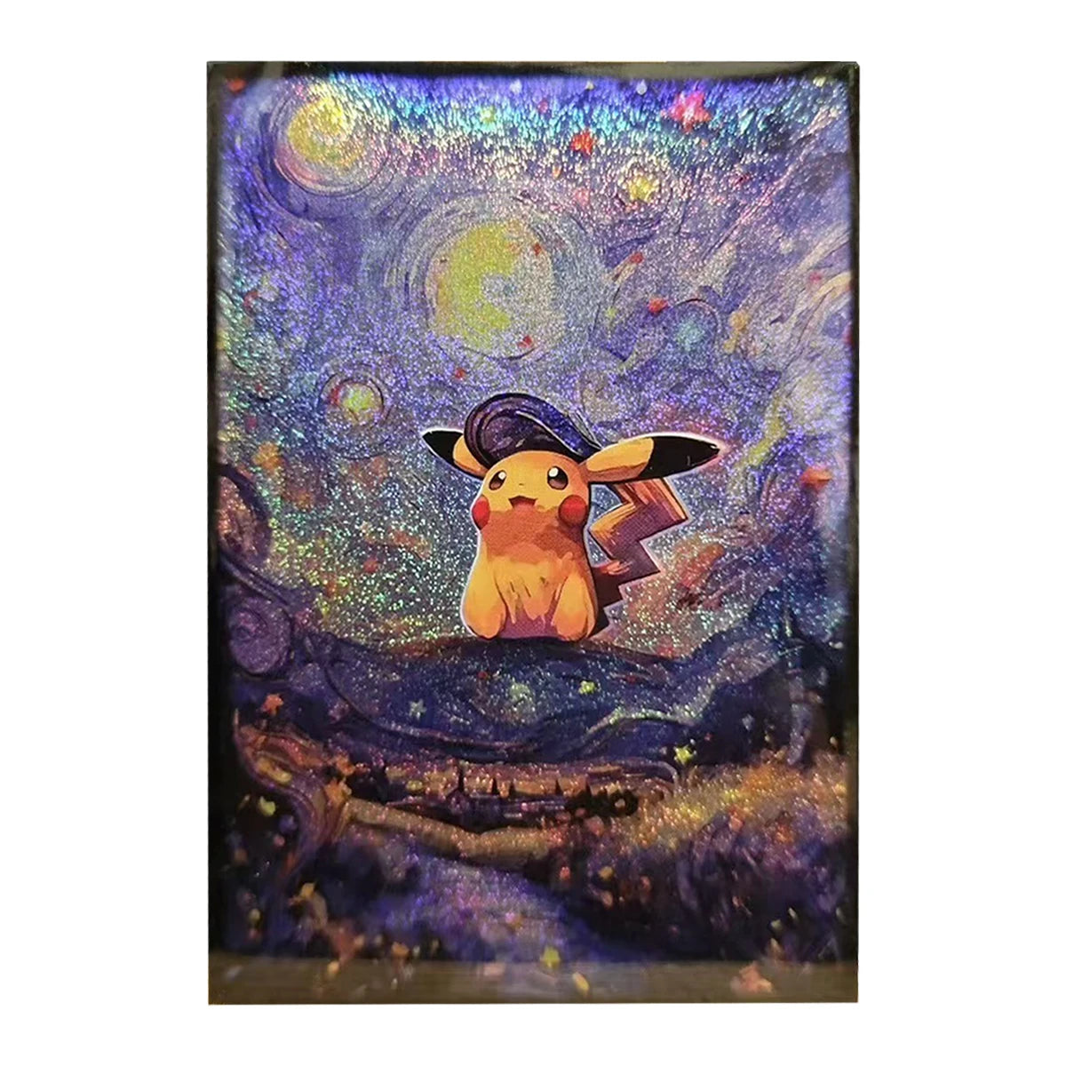 64Pcs/set 66X91Mm PTCG Starry Sky Gengar Card Sleeves Fragments Color Flash Ws PTCG Card Protective Cover Anime Cards Gift Toys