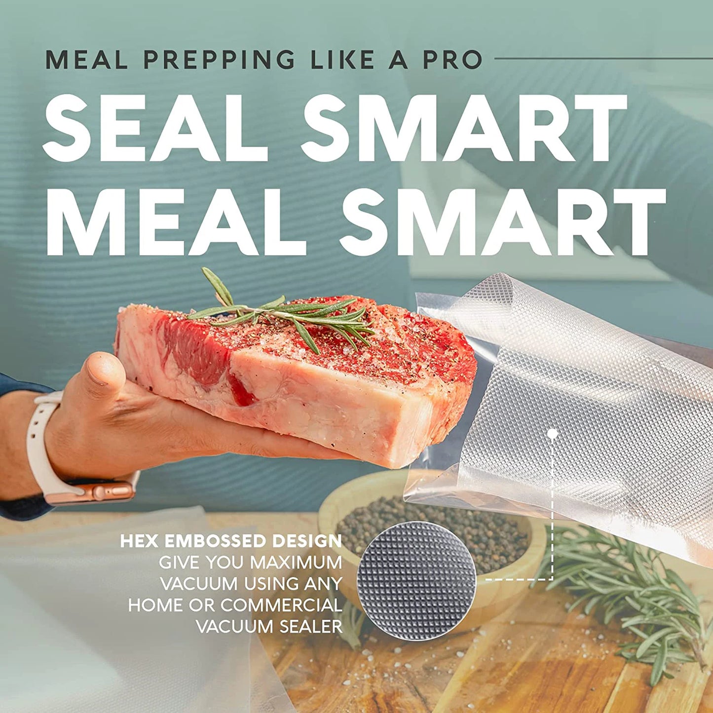 100pcs Food Vacuum Sealer Bags Kitchen Vacuum Packed For Food Saver Storage Vacuum Packaging Bags