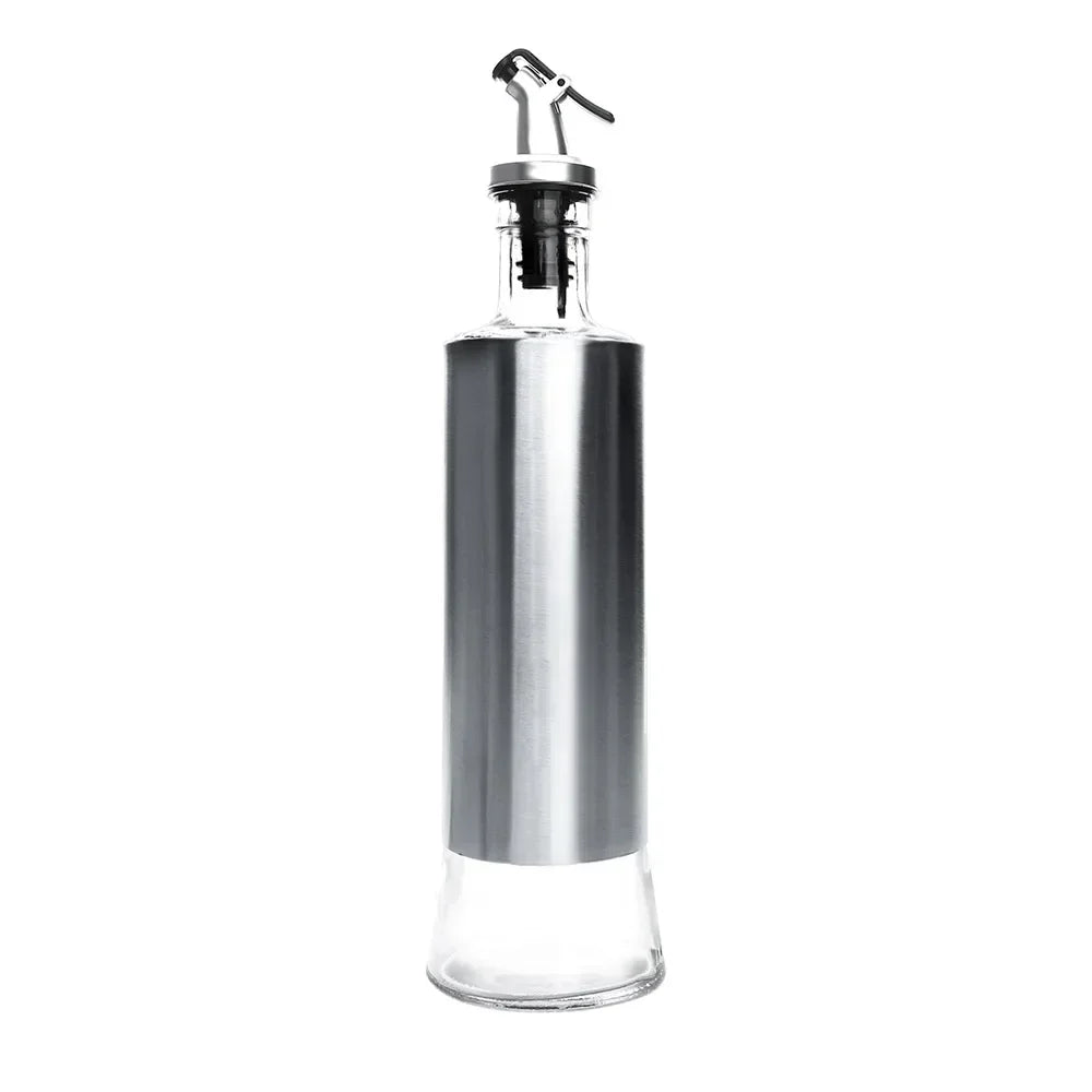 Stainless Steel Oil Bottle No-drip Bottles Soy Cruet Sauce Vinegar Condiment Dispenser Sturdy Seasoning Jars Kitchen Accessories