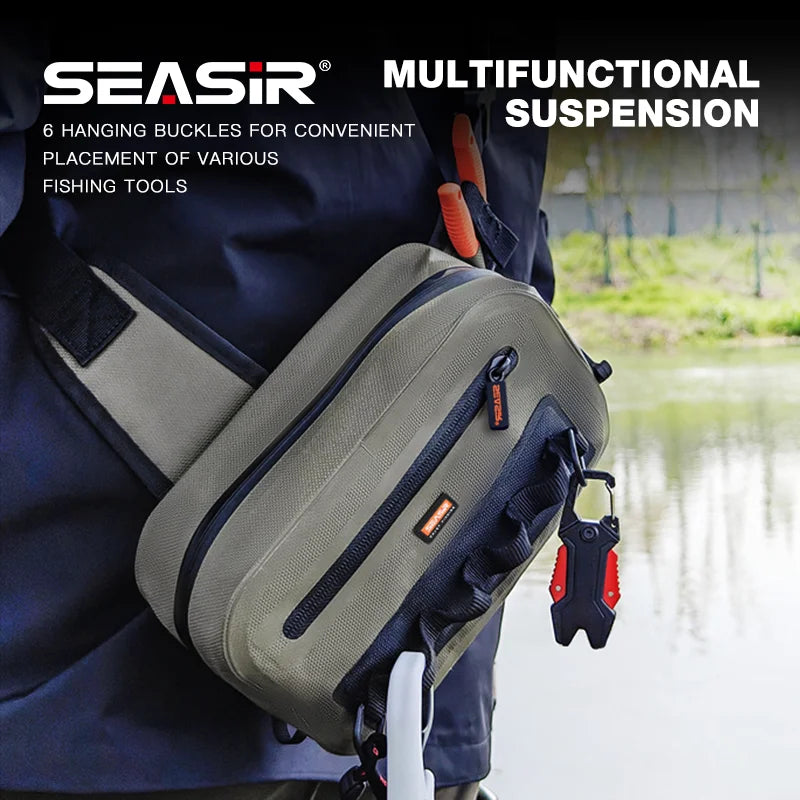 Seasir Waterproof Fishing Waist Bag Multifunctional Suspension large capacity 4L Bag 1680D PVC fishing storage bag