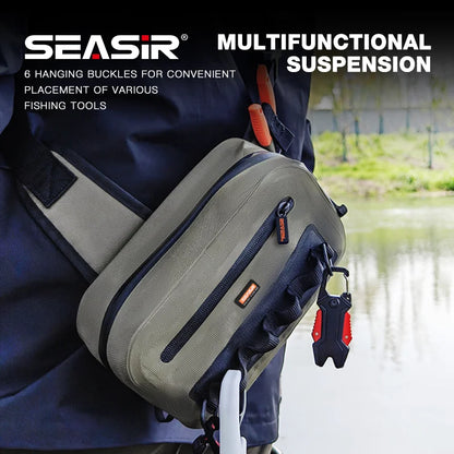 Seasir Waterproof Fishing Waist Bag Multifunctional Suspension large capacity 4L Bag 1680D PVC fishing storage bag