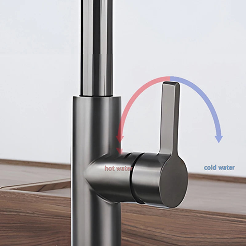 Wanmivezlo Kitchen Faucet Big Waterfall Spout Pull Out Sprinkler Single Handle Deck Mount Cold Hot Faucet