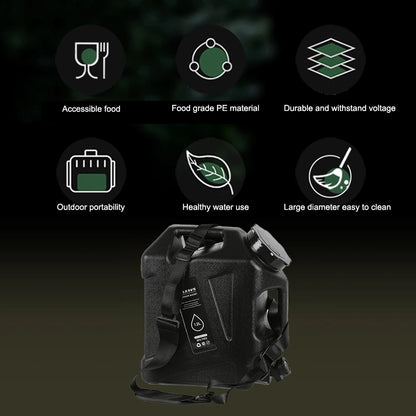 10/12L Portable Camping Water Jug BPA Free Water Tank with 2 Collapsible Water Bag for Camping Car Outdoor Hiking Picnic Fishing