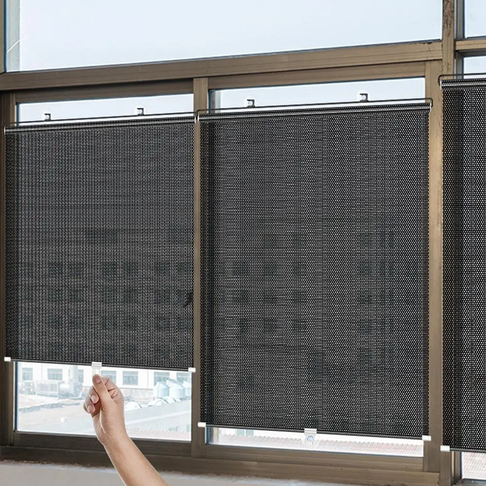 Universal Roller Blinds Suction Cup Sunshade Blackout Curtain Car Bedroom Kitchen Office Window Sun-shading Curtains Retractable