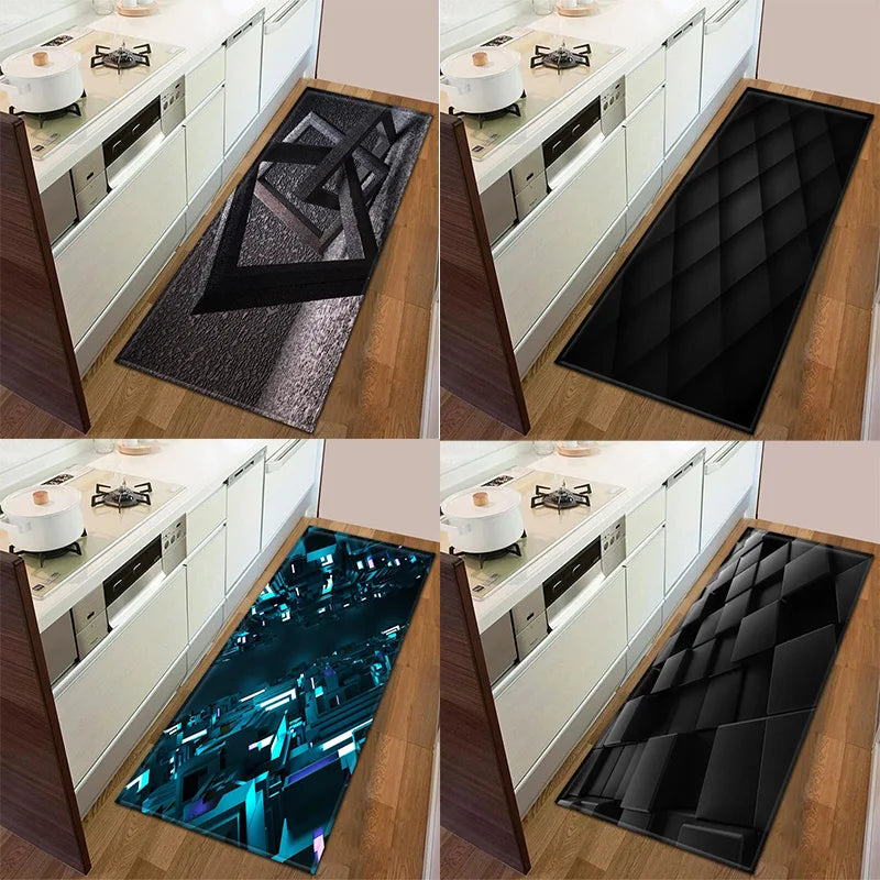 Sci-fi Geometric Square Pattern Home Kitchen Floor Mat Door Front Decoration Floor Mat